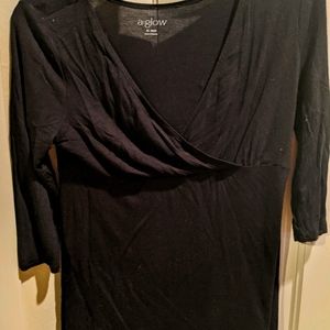 A glow black maternity/nursing shirt